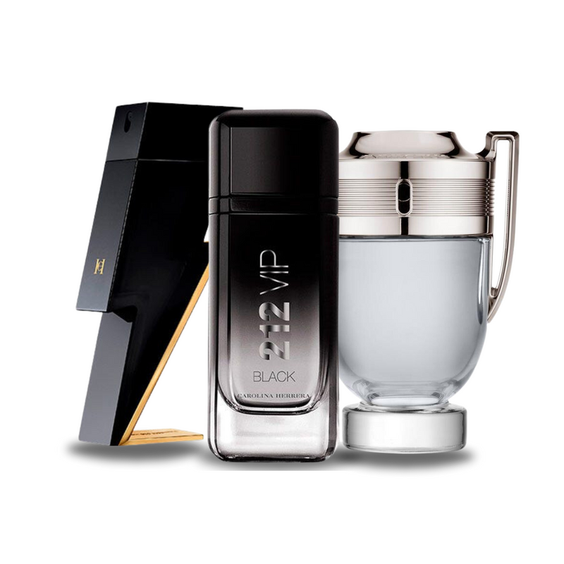 Pachet promoțional de 3 Parfumuri Carolina Herrera BAD BOY, Carolina Herrera 212 VIP BLACK și Paco Rabanne INVICTUS 100ml